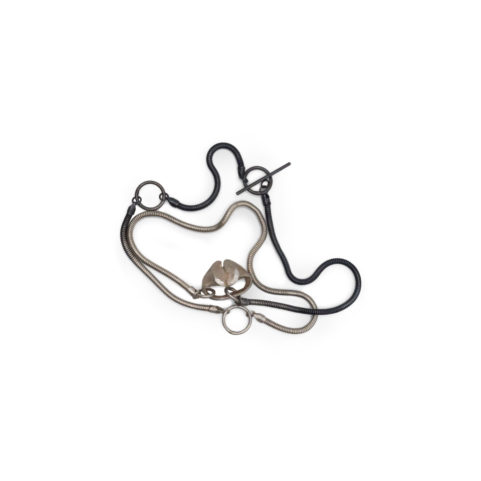 Sacrificial Emblem Necklace Recycled Silver Avant Garde Contemporary Jewelry Raw Jewellery Blackened Antiqued Barzakh brz-n-0001