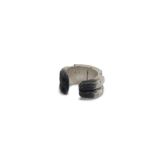 Sliver Ring Recycled Silver Avant Garde Contemporary Jewelry Raw Jewellery Blackened Antiqued Barzakh brz-r-0002